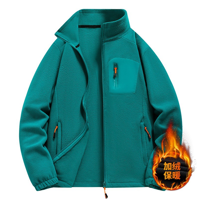 Otoño y invierno nuevo tipo de chaqueta de terciopelo para hombres y mujeres con terciopelo caliente de cuello relajado de grano de agitación casual chaqueta de terciopelo para hombres