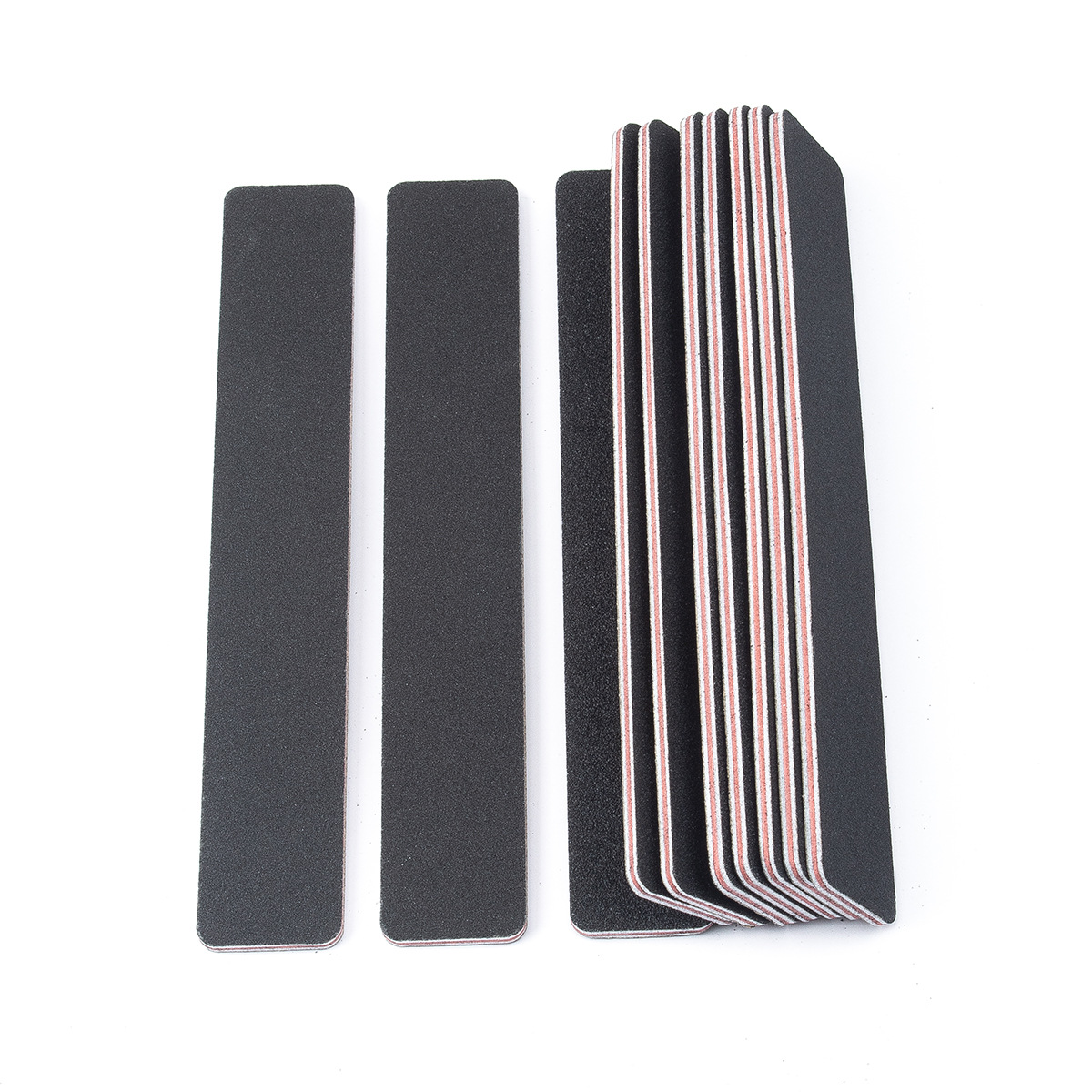 Archivo de uñas rectangular en stock perenne, tira de pulido de placa de goma de corazón rojo, polidor de uñas de doble cara, papel de lija resistente al desgaste