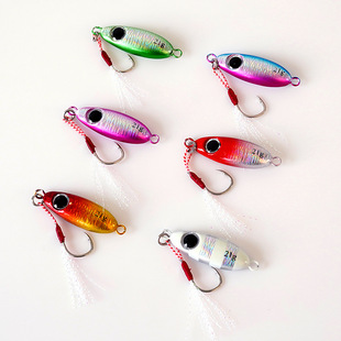 Cross-Border small stone single hook iron plate far cast metal bait Road sub-micro luminous big eye wholesale iron plate