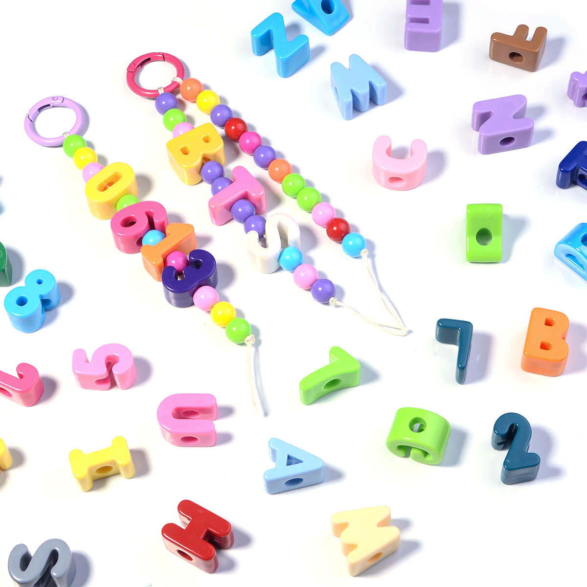 Acrylic children's beads with letters handmade