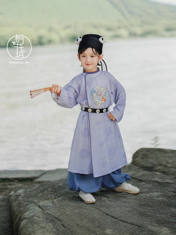 桐花坞改良汉服男童春秋2025新款儿童唐制圆领袍男孩中国风演出服|undefined