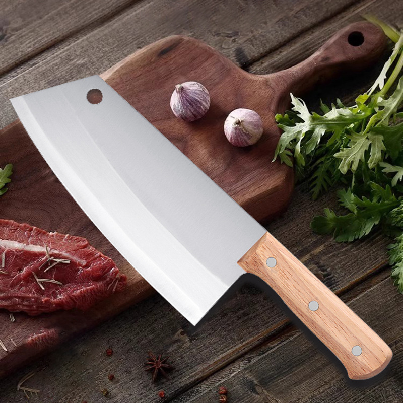 Factory in stock 20 yuan Model Running Jianghu Meat Knife Chopping Dual-purpose Stall Stainless Steel Kitchen Knife Kitchen Knife Special