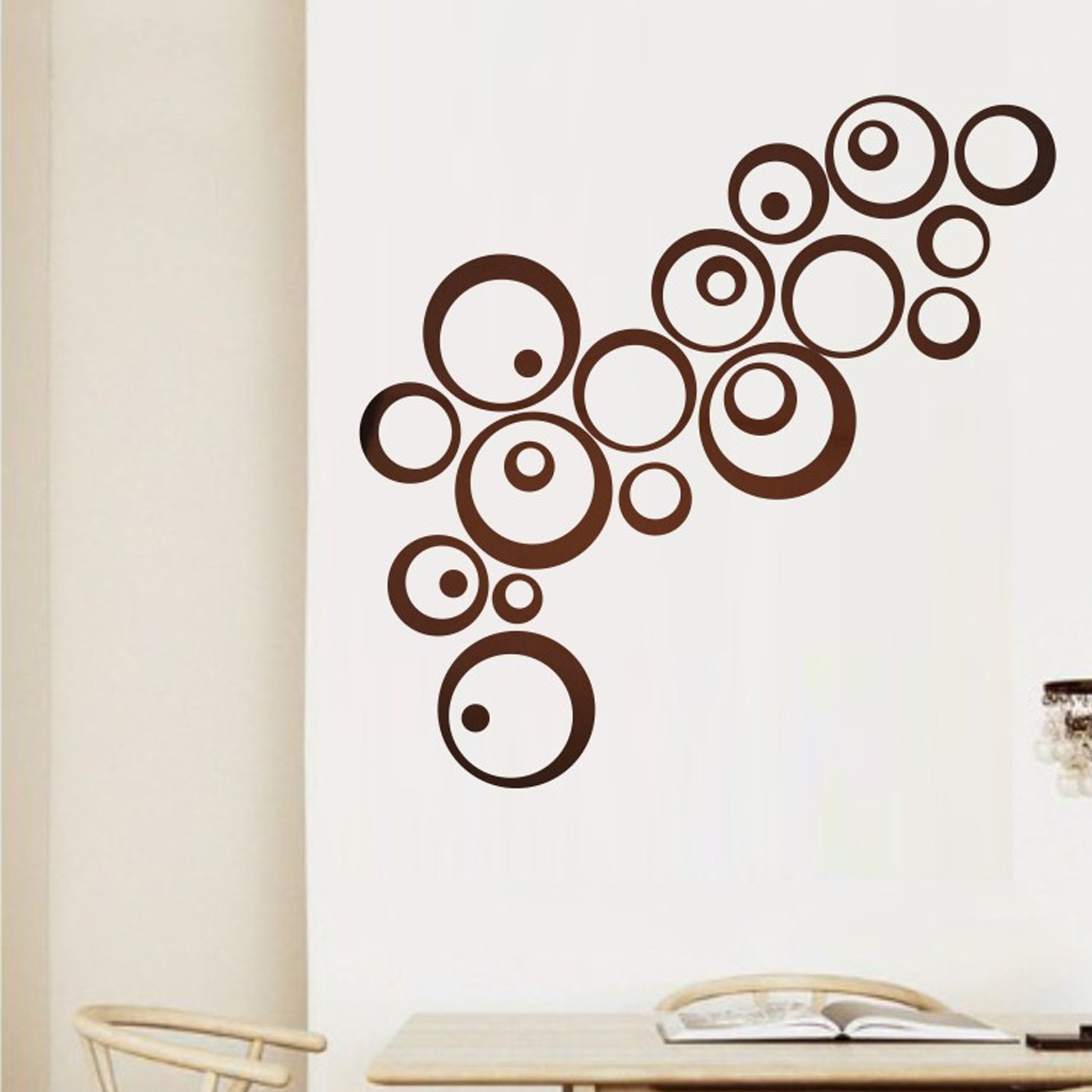 24 Pieces 3D Acrylic Mirror Round Living Room Bedroom TV Background Circle Home Wall Stickers_voghion.com