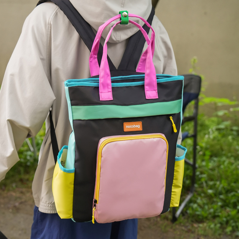 Color Block Convertible Lightweight Laptop Travel Backpack 2