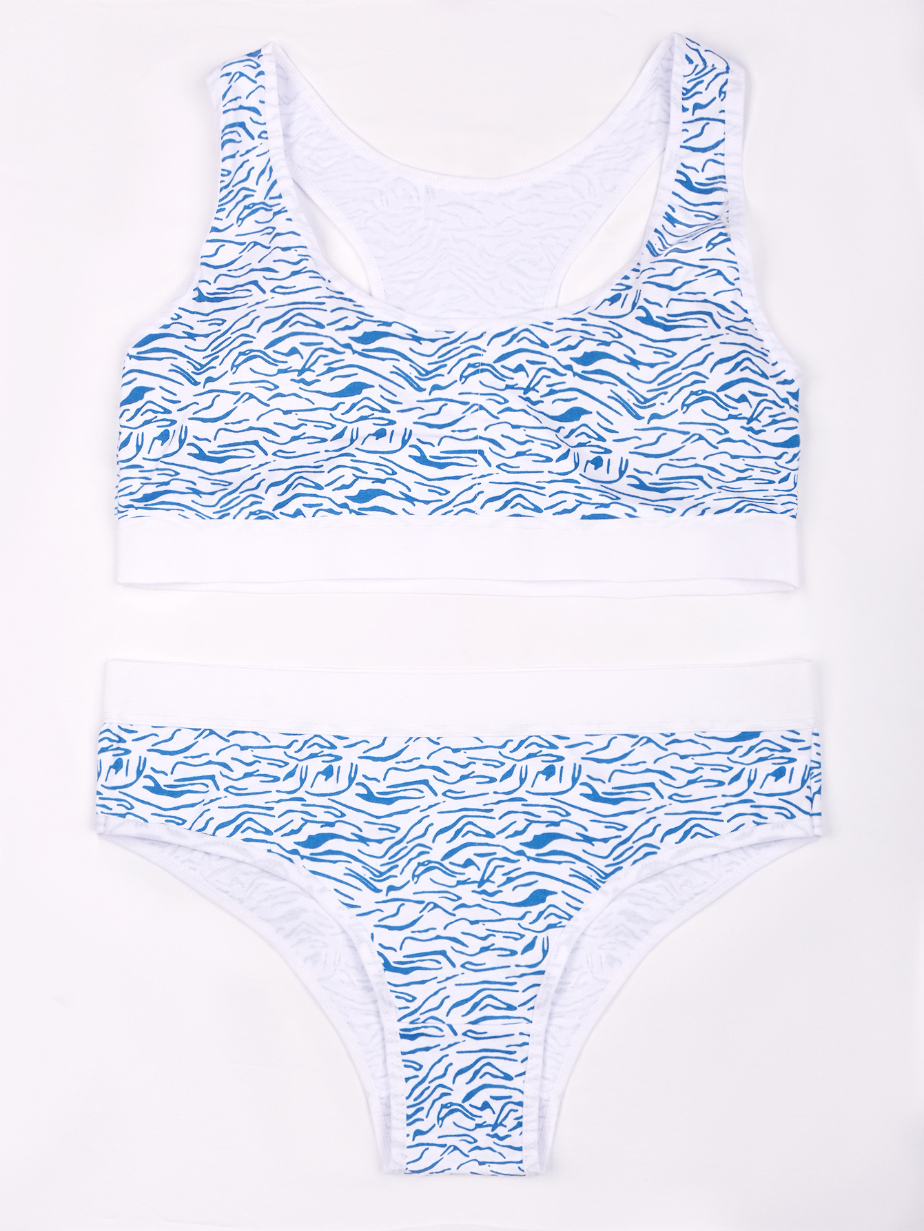 Ropa interior deportiva para niñas, traje de sujetador de chaleco, patrón de cebra, copa fija, ropa interior anticonvexa femenina de una etapa