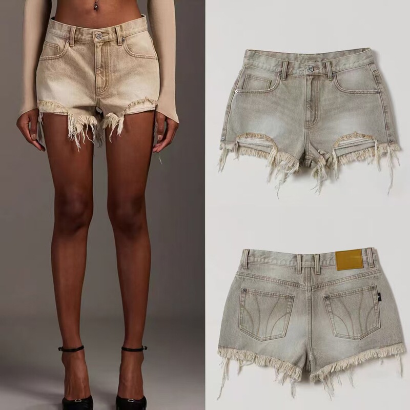 S K Phantom Statue Denim Shorts Cotton Vintage Low Waist Washed Biker Style Hot Girl Jeans