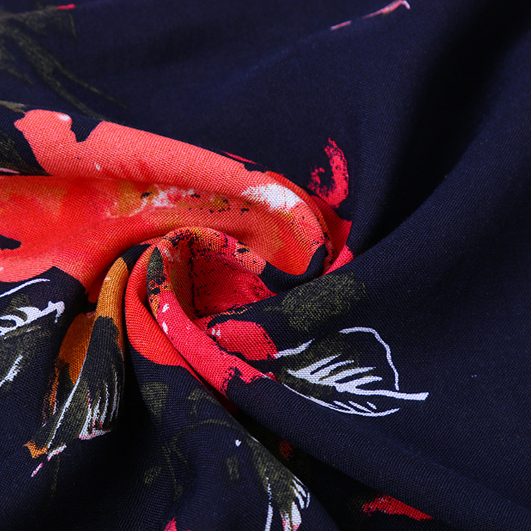 Fábrica de Shaoxing impresión digital floral viscose rayon Challis tela