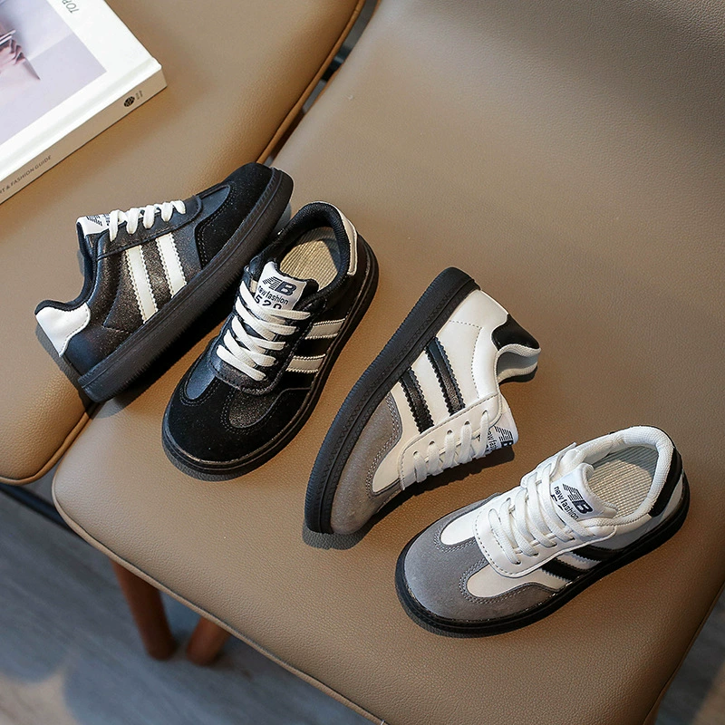 Повседневная спортивная обувь для мальчиков, осень 2024, новые детские кроссовки на мягкой подошве, кроссовки для девочек, студенческая обувь в стиле ретро