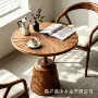 圆形小户型家用实木茶桌