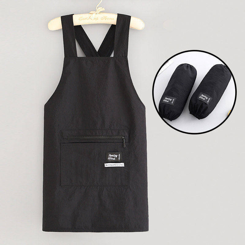 6068 cross strap water-repellent zipper pocket black + sleeves