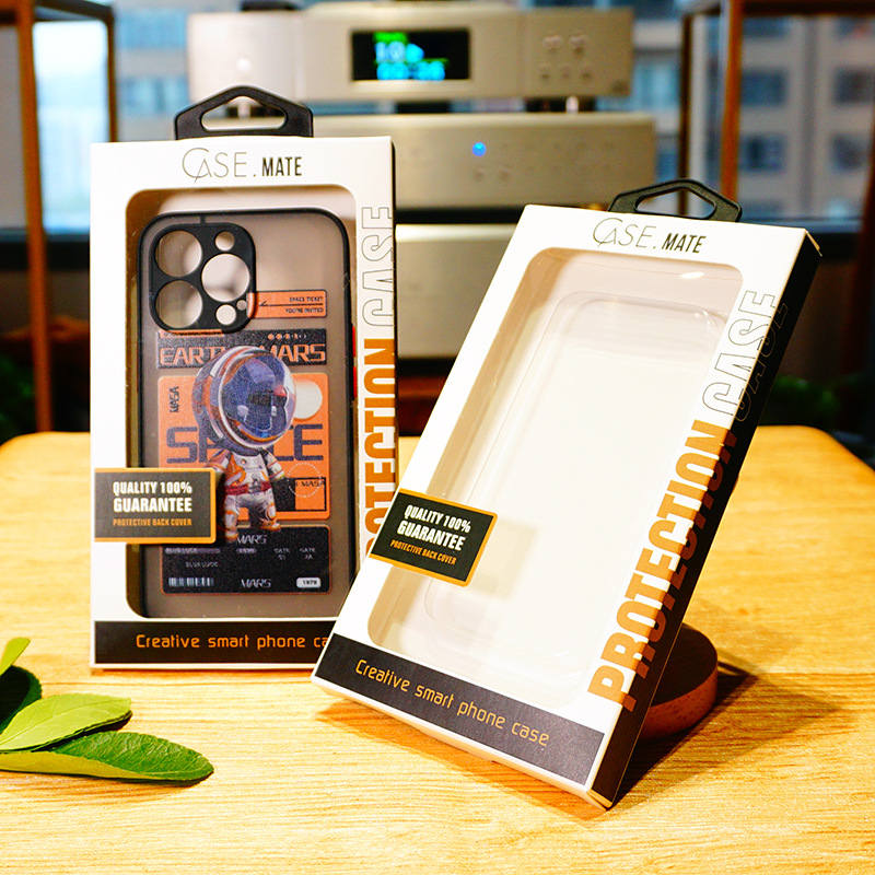 新款PVC開窗彩色手機殼紙盒適用於蘋果13華為手機殼包裝盒