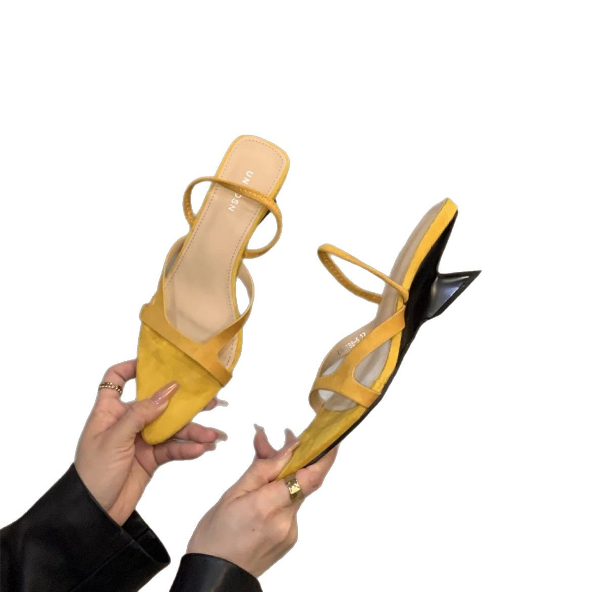 Pantuflas rojas de tacón alto de cuña, zapatos de hadas, desgaste exterior, verano 2025 con falda, sandalias francesas, sandalias