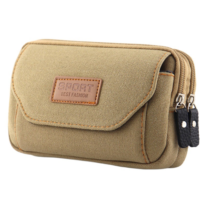 Men's 6.5-inch mobile phone waist bag middle-aged and elderly wear belt wear-resistant construction site mobile phone bag canvas waist bag mobile phone bag wholesale