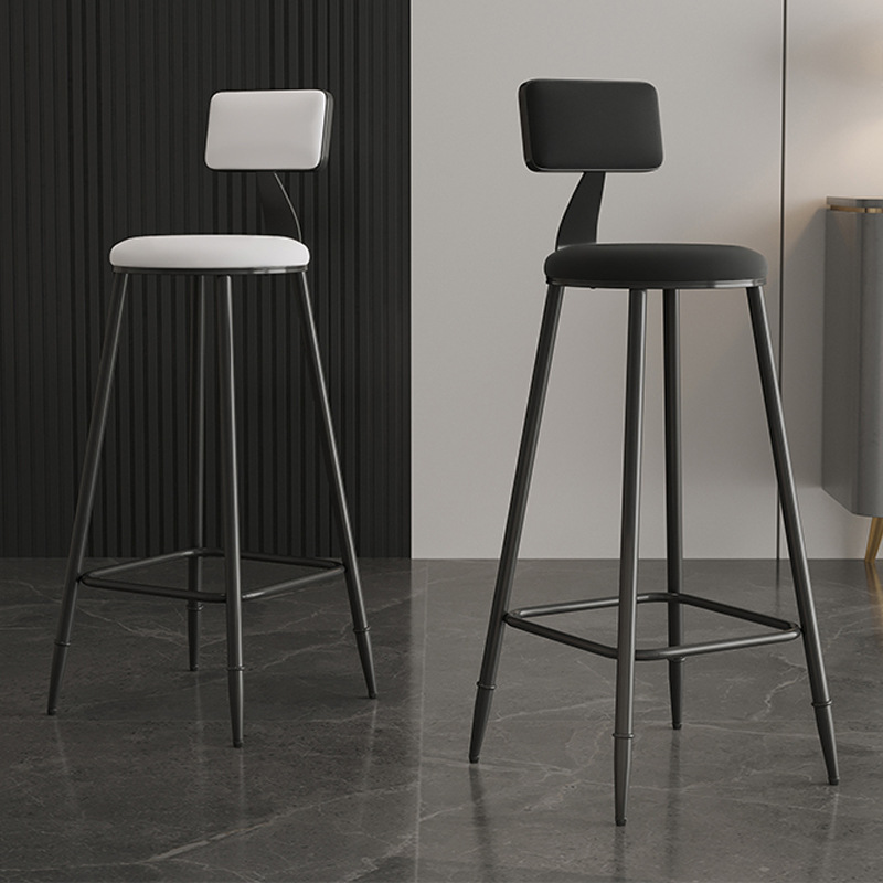 Silla de bar de hierro forjado simple taburetes de bar modernos para comidas caseras respaldados taburetes de bar de lujo ligero