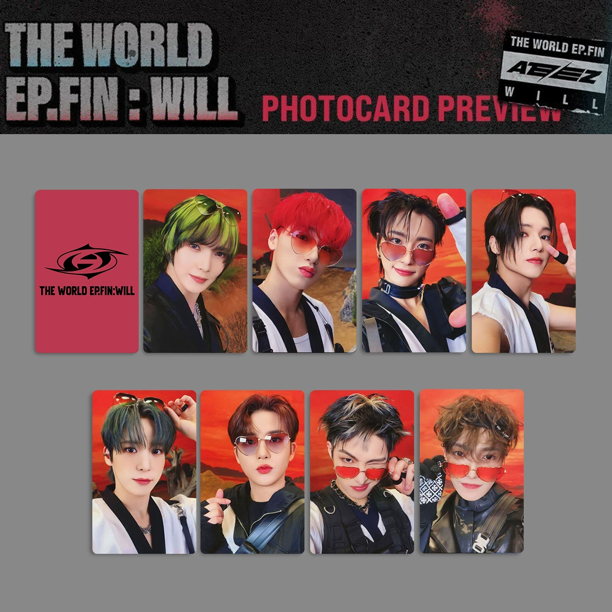 ATEEZ лестница THE WORLD FIN WILL периферийная карта под стакан карта AM специальная карта случайная карта