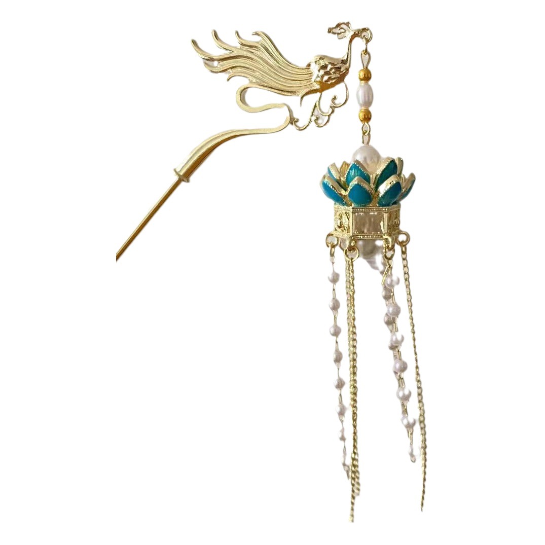 New Chinese-Style Trendy Luminous Hairpin with Tassels, High-End Lantern Hairpin, Ancient Style Hair Accessory