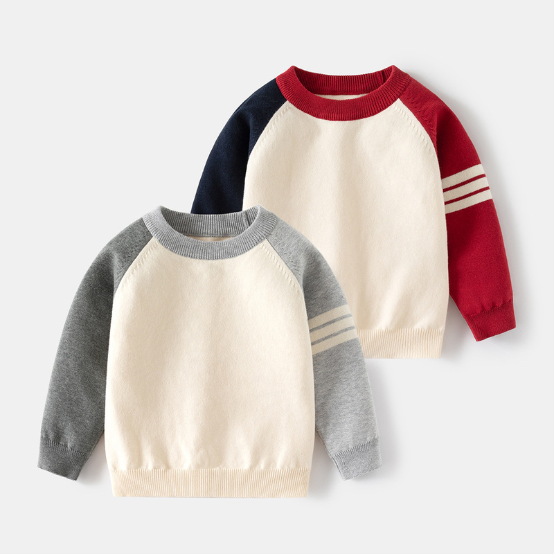 Boys' Thin Knit Sweater Children's Knitwear 2026 Spring and Autumn New Style Boys' Base Layer Top Trendy Baby Top