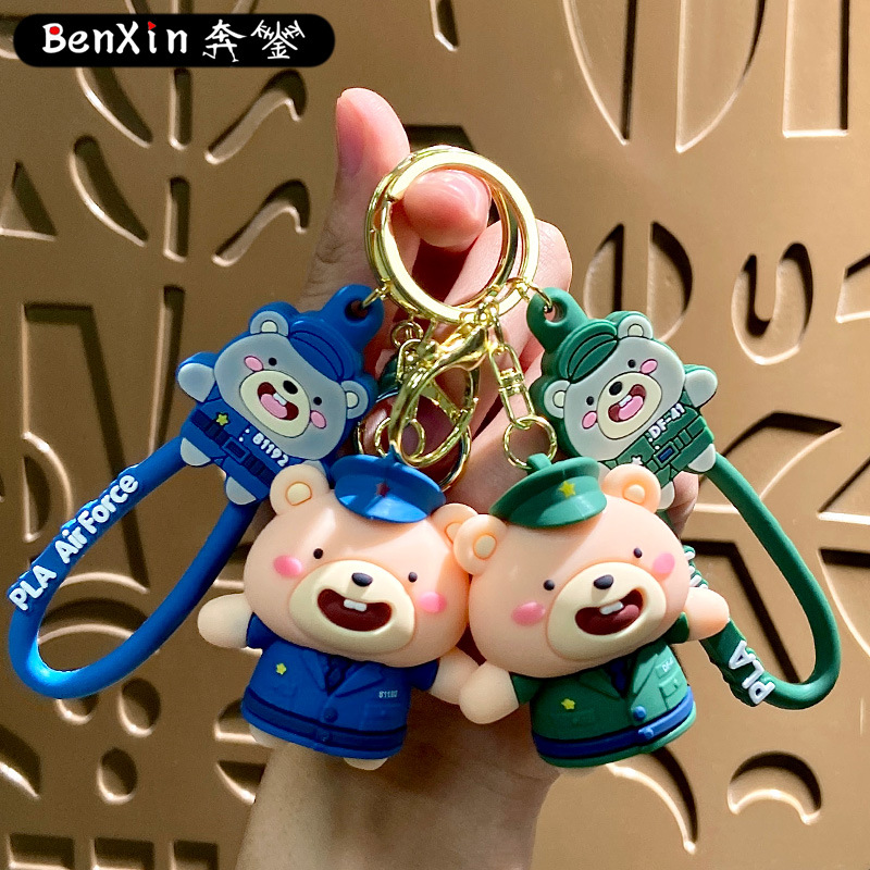 Lovely sea, tierra, aire osos bolsos colgantes llaveros de automóviles colgantes de garras decoraciones tiendas pequeños regalos al por mayor