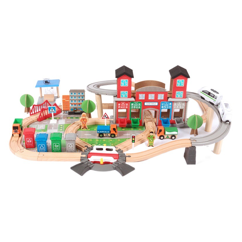 Espacio tren entrada coche aventura edificio estacionamiento pequeño tren Niño 3 años 4 juguetes educativos para niños