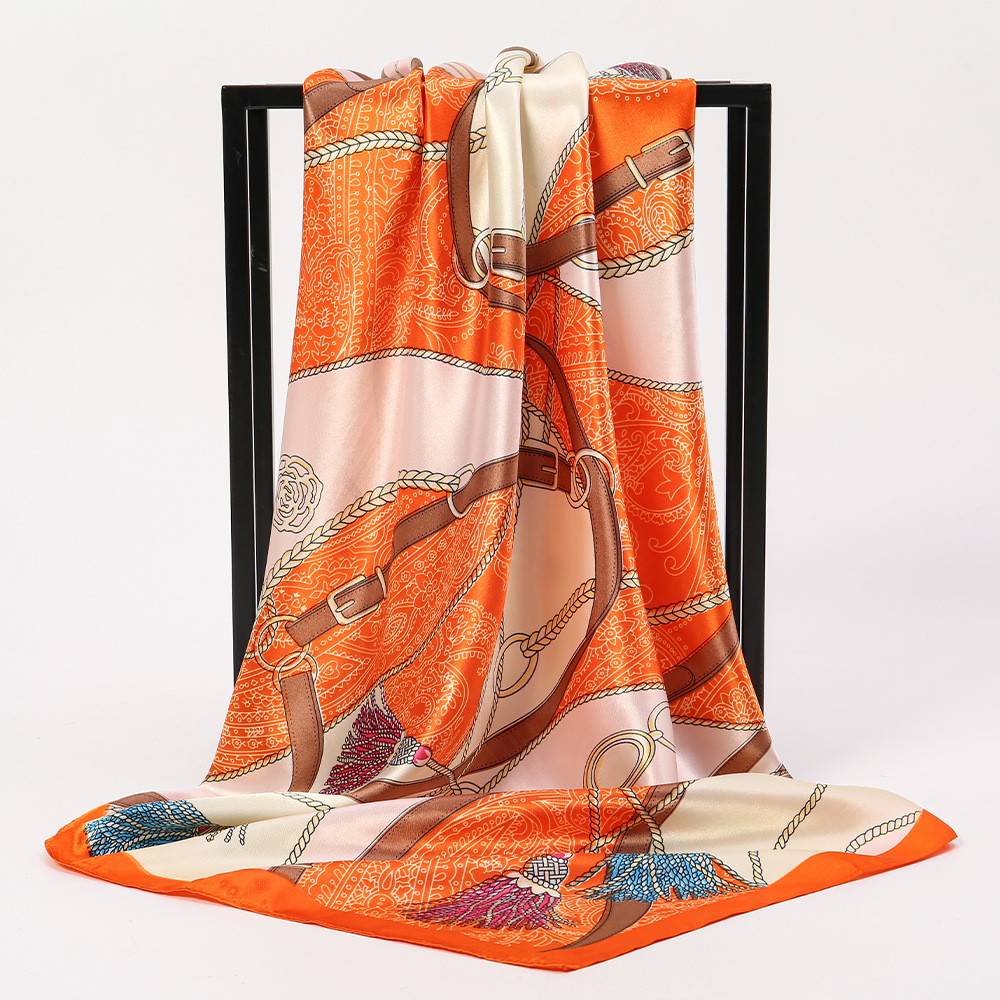 Bufanda cuadrada grande de 90 colores suave y agradable para la piel, pañuelo en la cabeza, temperamento femenino, todo fósforo, antiarrugas, bufanda de seda larga sin planchar, precio al por mayor