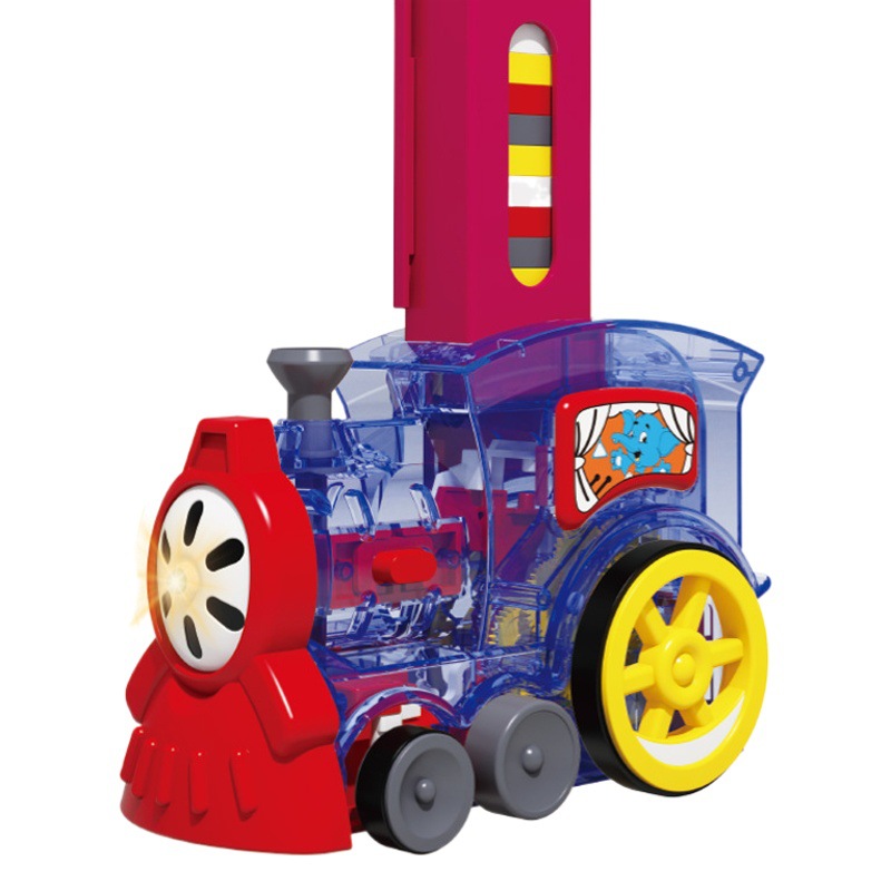 Rompecabezas de iluminación de música juguete eléctrico de 3-6 años Tiktok mismo estilo lanzamiento automático y emisión de dominó tren