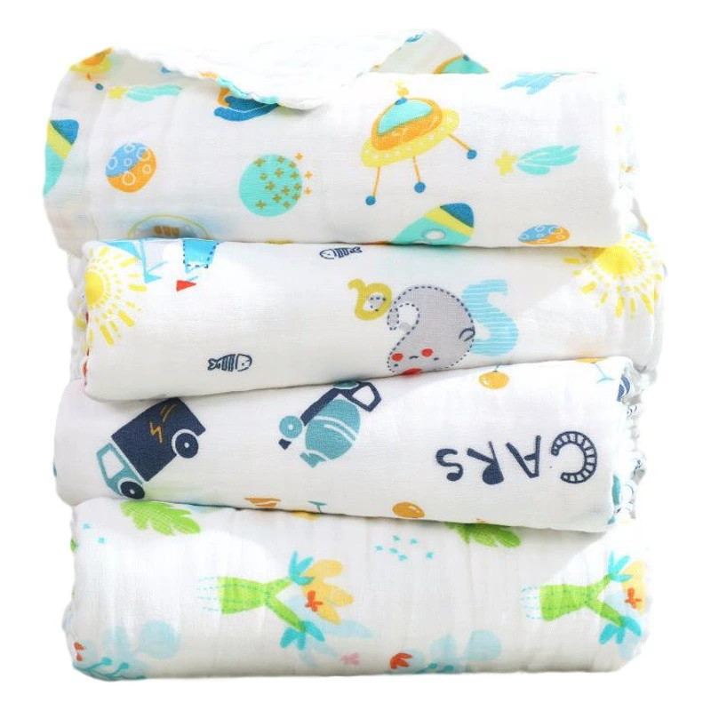 Полотенце для купания из чистого хлопка, шестислойное марлевое детское одеяло, мягкое и дышащее детское одеяло, пеленка для новорожденных, оптовая продажа от производителя