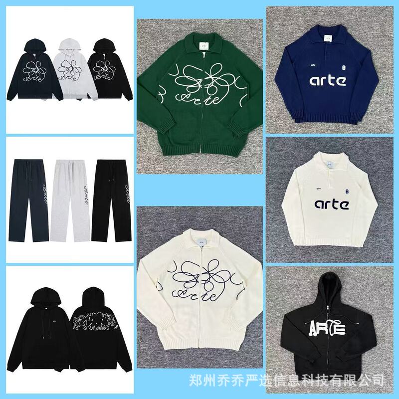 Cross-Border Export Arte New Letter Printing Style Personalized Men and Women Couple Short-Sleeved Sweatshirt Suit Sweater Trend