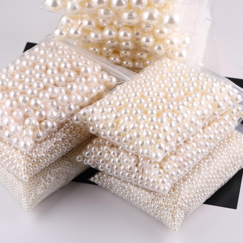Abs High-Gloss Plastic Non-Porous Pearl Half-Pound DIY Handmade Manicure Clothing Decoration Materials Jewelry Accessories