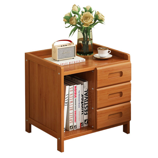 Small Solid Wood Bedside Table Rental House Bedroom Household Storage Cabinet Cheap Clearance Bamboo Simple Bedside Table