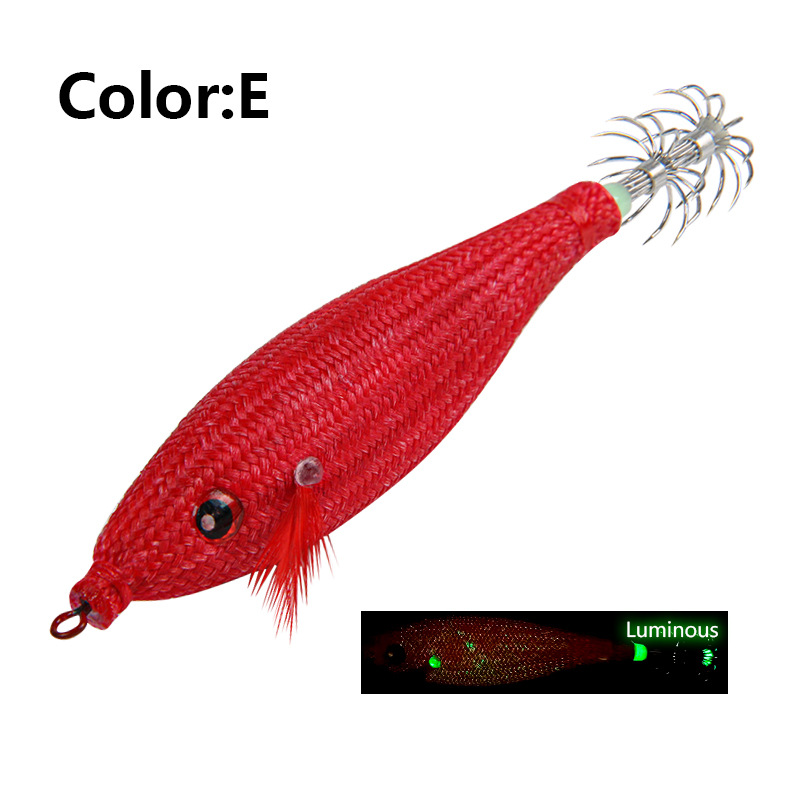 LT130827 nuevo camarón de madera Toto tejido luminoso falso cebo gancho de calamar gancho de la explosión