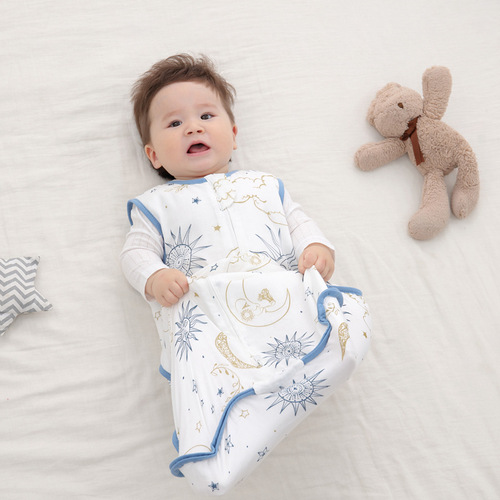 Infant sleep sack front 4 back 2 gauze vest sleep sack baby children anti-kick blanket spring summer growth sleep sack