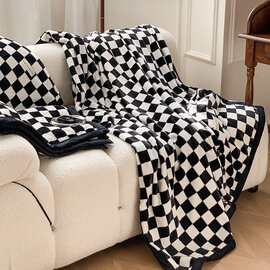 秋冬沙发毯子空调毯小毛毯办公室午睡毯ins风珊瑚绒午休盖毯盖被