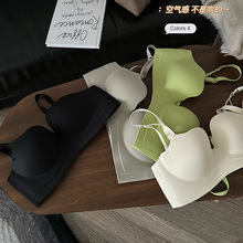 N8268简约光面经典无痕一片式小胸聚拢内衣不空杯收副乳文胸套装