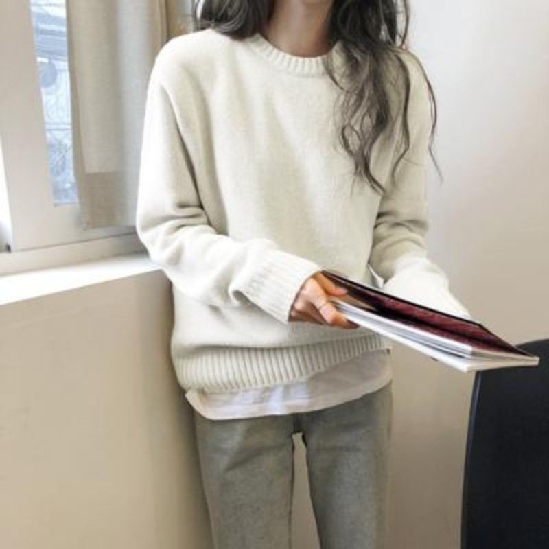 밀크화이트/스트리트/핫스웨터 2021/유럽상품