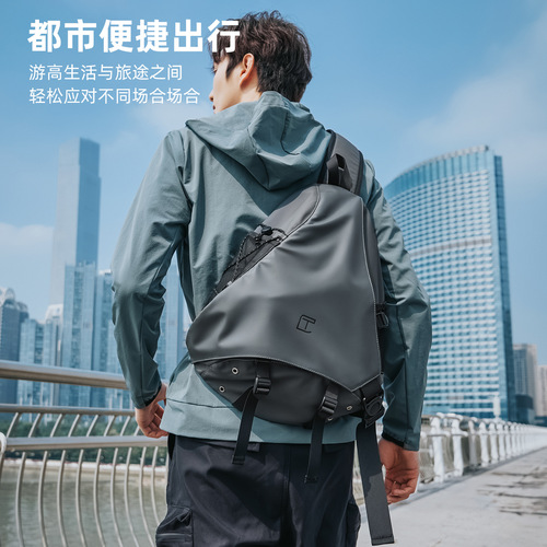 TANGCOOL Cross-border New Men's Single Shoulder Bag Fashion Crossbody Bag Men Sports Casual Large Capacity Single Shoulder Backpack