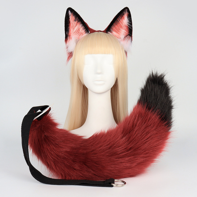 手作コスプレ獣耳獣セット道具狂った動物城ニック狐耳カチューシャ狐尾飾り|undefined