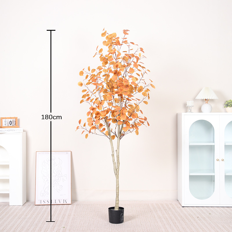 Simulación de plantas verdes, árboles de dinero, eucalipto, árboles falsos, plantas en macetas, plantas biónicas de piso, decoración de interiores y salas de estar