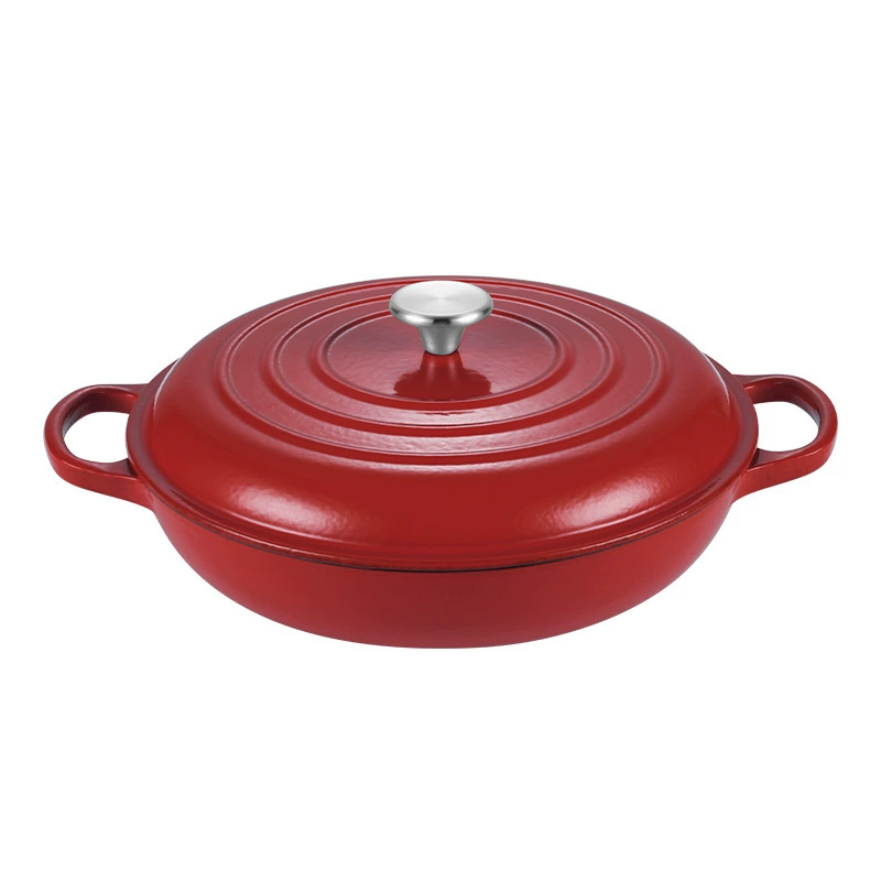 Cast iron enamel pot household multi-functional thickened non-stick pot kitchen double-ear pot seafood pot Seafood Pot
