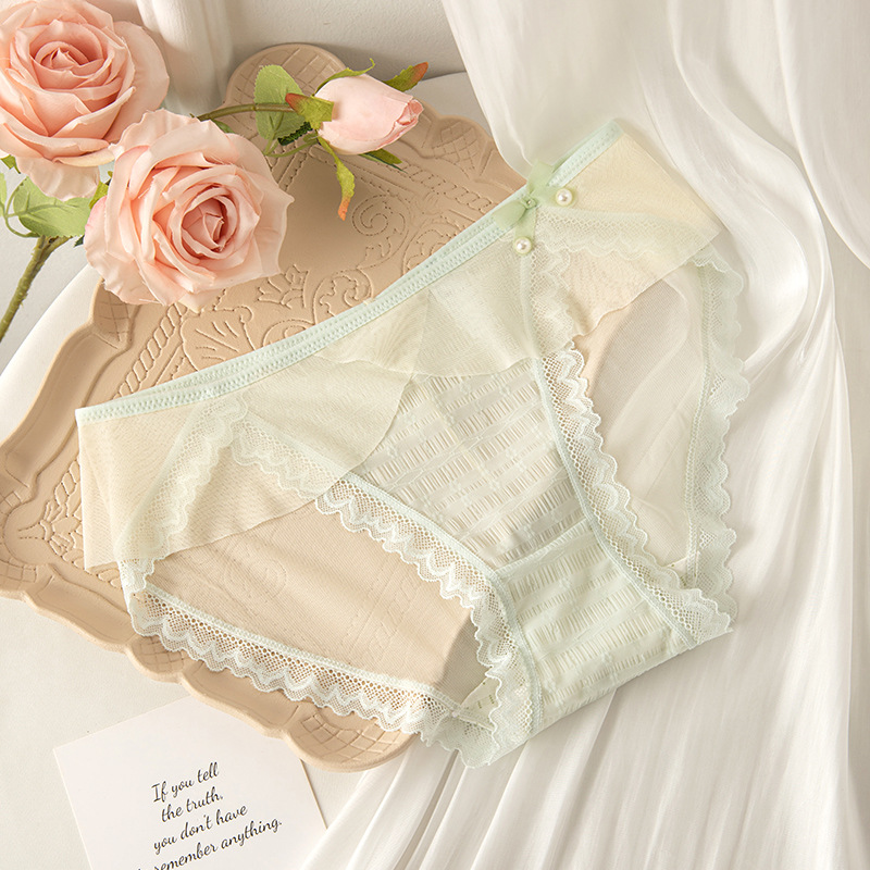 Ropa interior de encaje sexy de satén puro francés