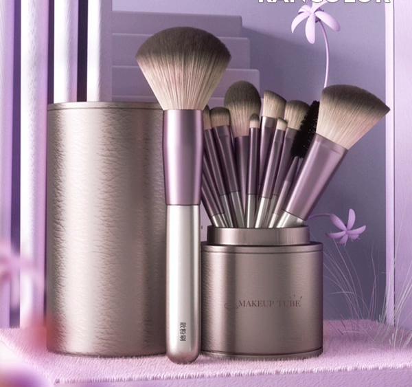 12 small grape makeup brush+brush barrel (gift)