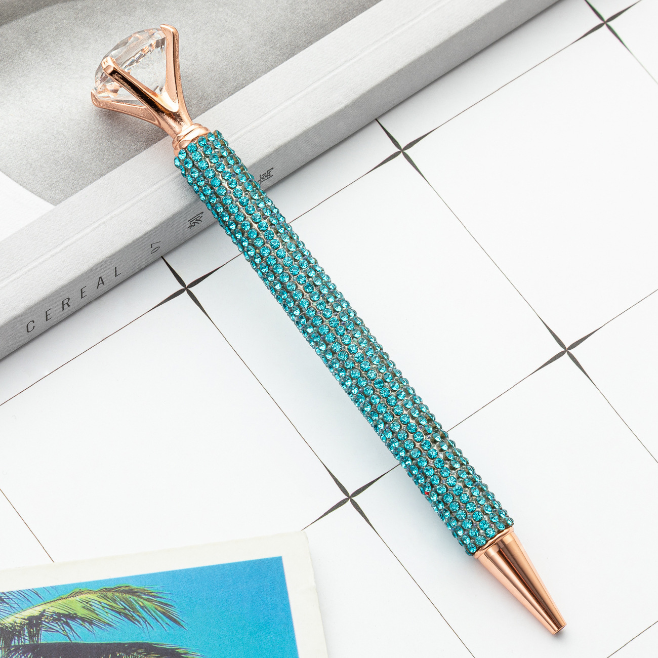 Fábrica de bolígrafo de diamante grande bolígrafo de metal rotativo bolígrafo de cristal bolígrafo de diamante publicitario bolígrafo de regalo