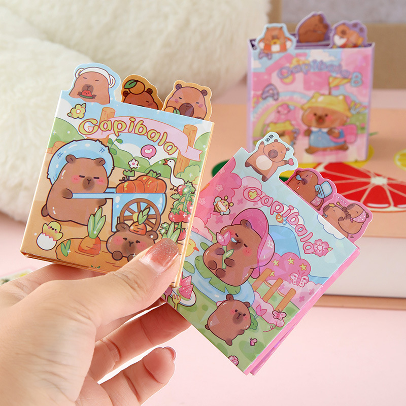 Kapibala 40% de descuento en notas, capibara, papel de mensaje rasgable, papelería portátil para estudiantes de alto valor