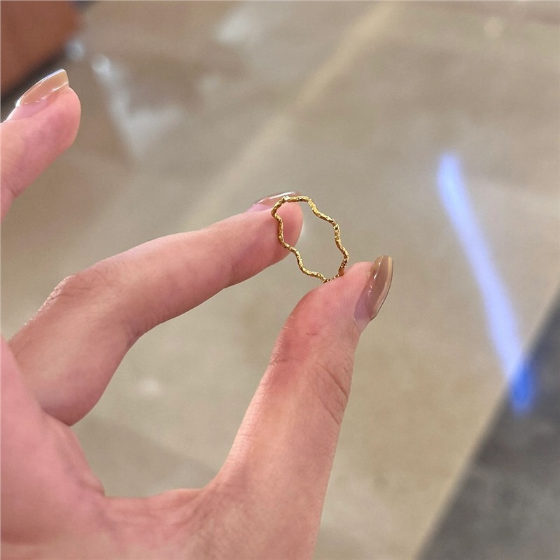 Anel de onda de areia cintilante dourado / 5 números dos EUA