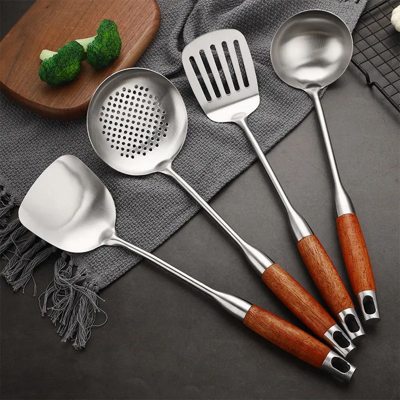 Kitchenware Set spatula household 304 stainless steel stir-frying spatula soup spoon kitchen cookware cooking tools complete set