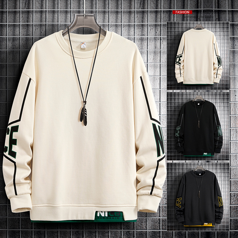 T-shirt pour hommes, marque de mode coréenne, haut de sport décontracté, pull Instagram pour jeunes, automne et hiver_voghion.com