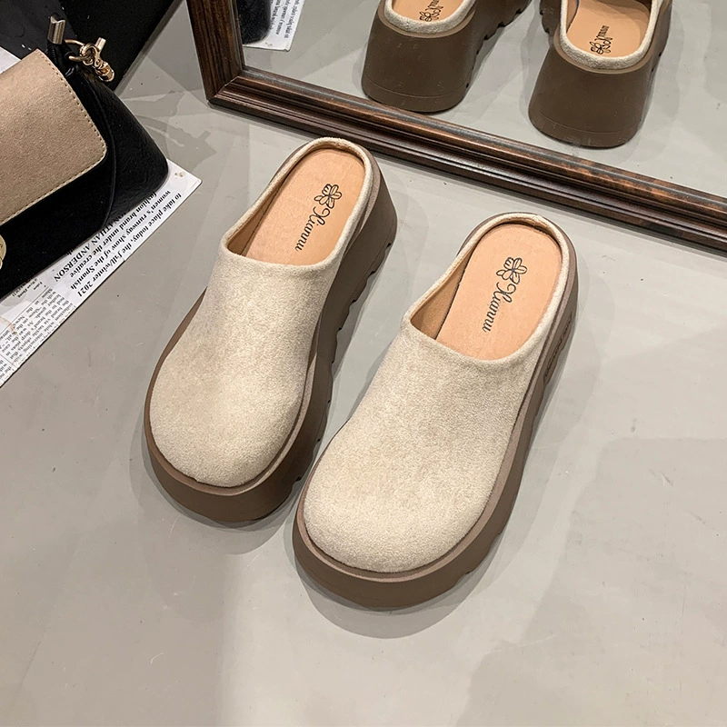 Толстованная кожаная обувь Birkenstock для женщин, верхняя одежда, ранняя весна 2025 новая модель для маленького человека, с открытым мысом и платформой