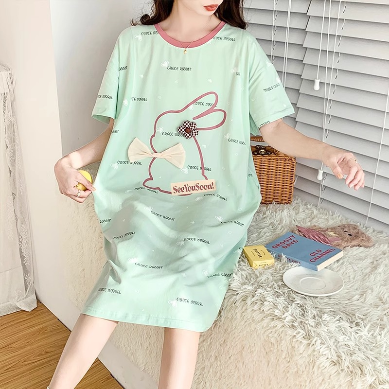 54010 녹색 토끼 머리 잠옷