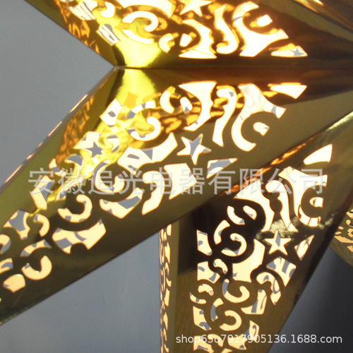 Nordic Christmas paper star decorative lampshade wedding festival shopping mall bar window display background hollow seven-pointed star