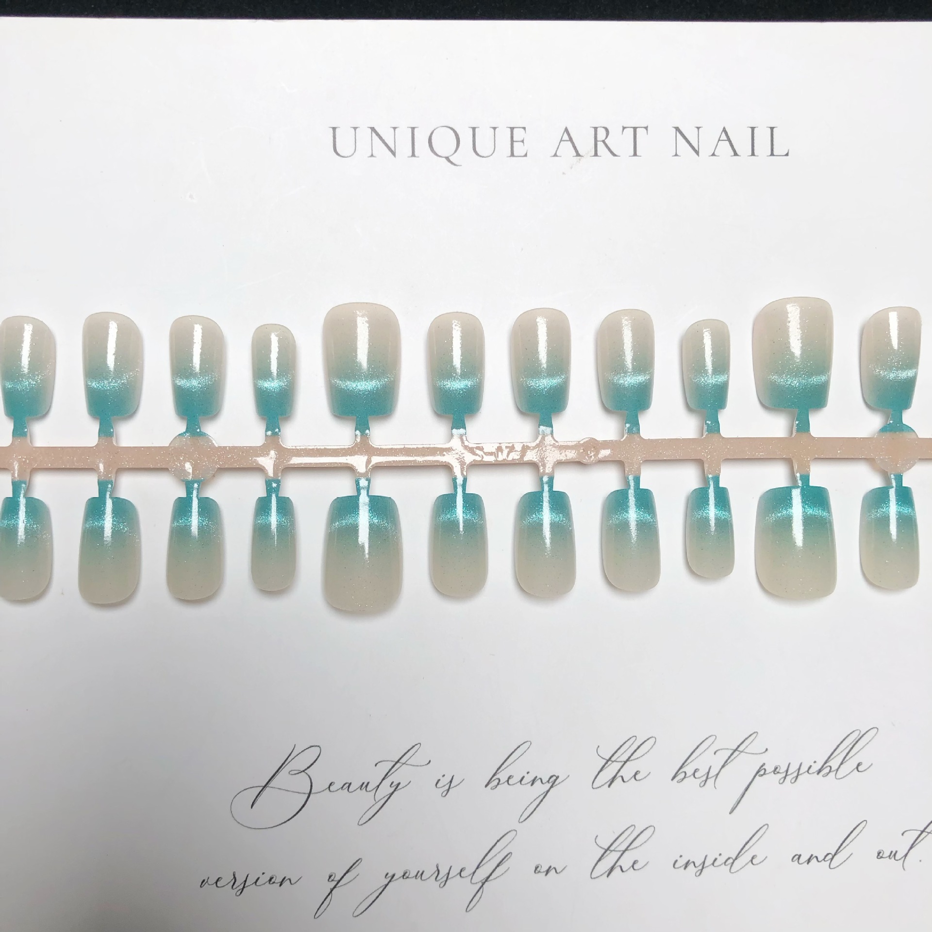 WY548 블루 및 그린 프렌치 스타일: 베어 스트립 30개 [XS/S/M]