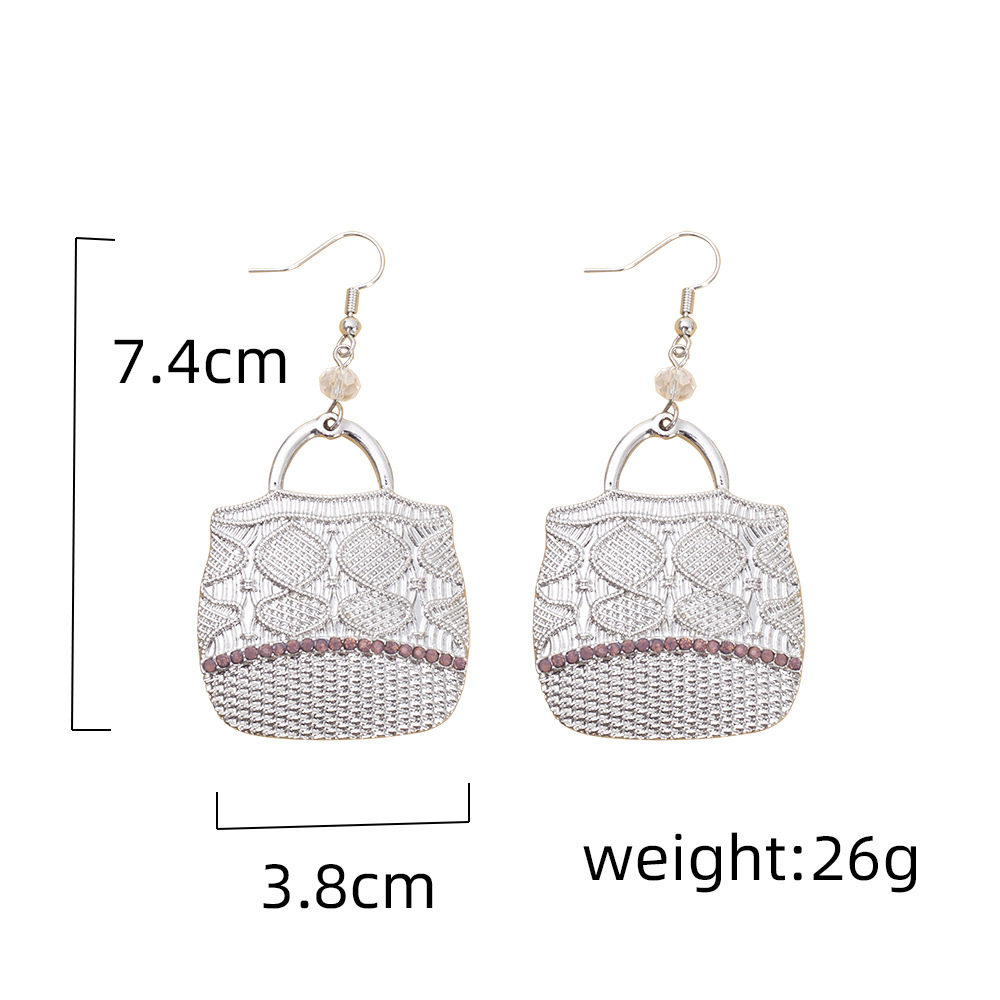 1 Pair Casual Simple Style Bag Alloy Drop Earrings display picture 1